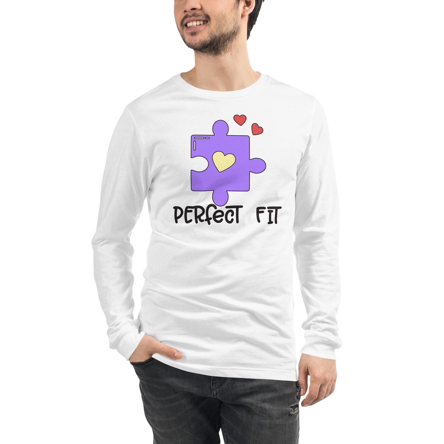 Adult 'Perfect Fit Purple Piece' Long Sleeve T-Shirt