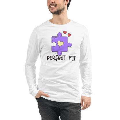 Adult 'Perfect Fit Purple Piece' Long Sleeve T-Shirt