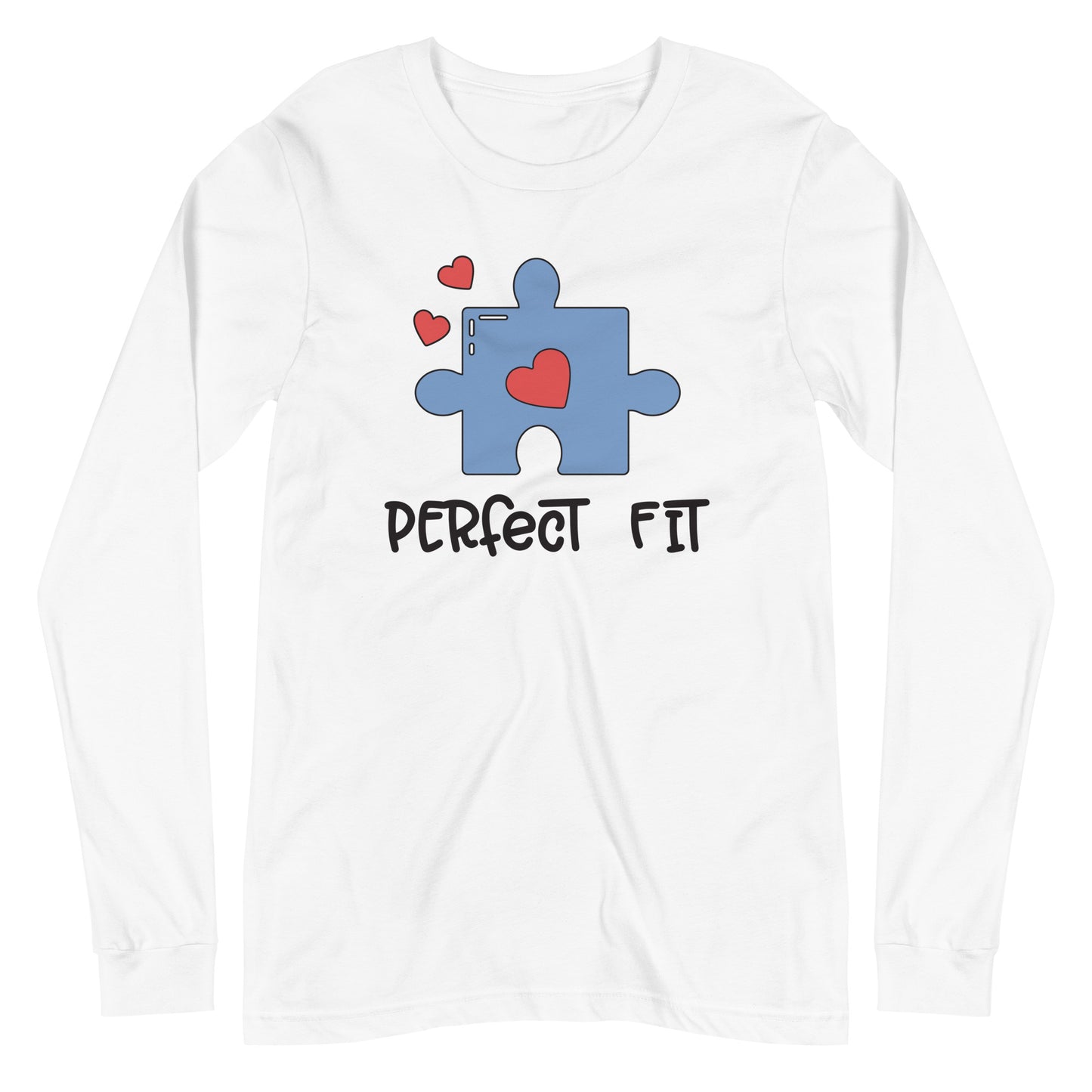 Adult 'Perfect Fit Blue Piece' Long Sleeve T-Shirt