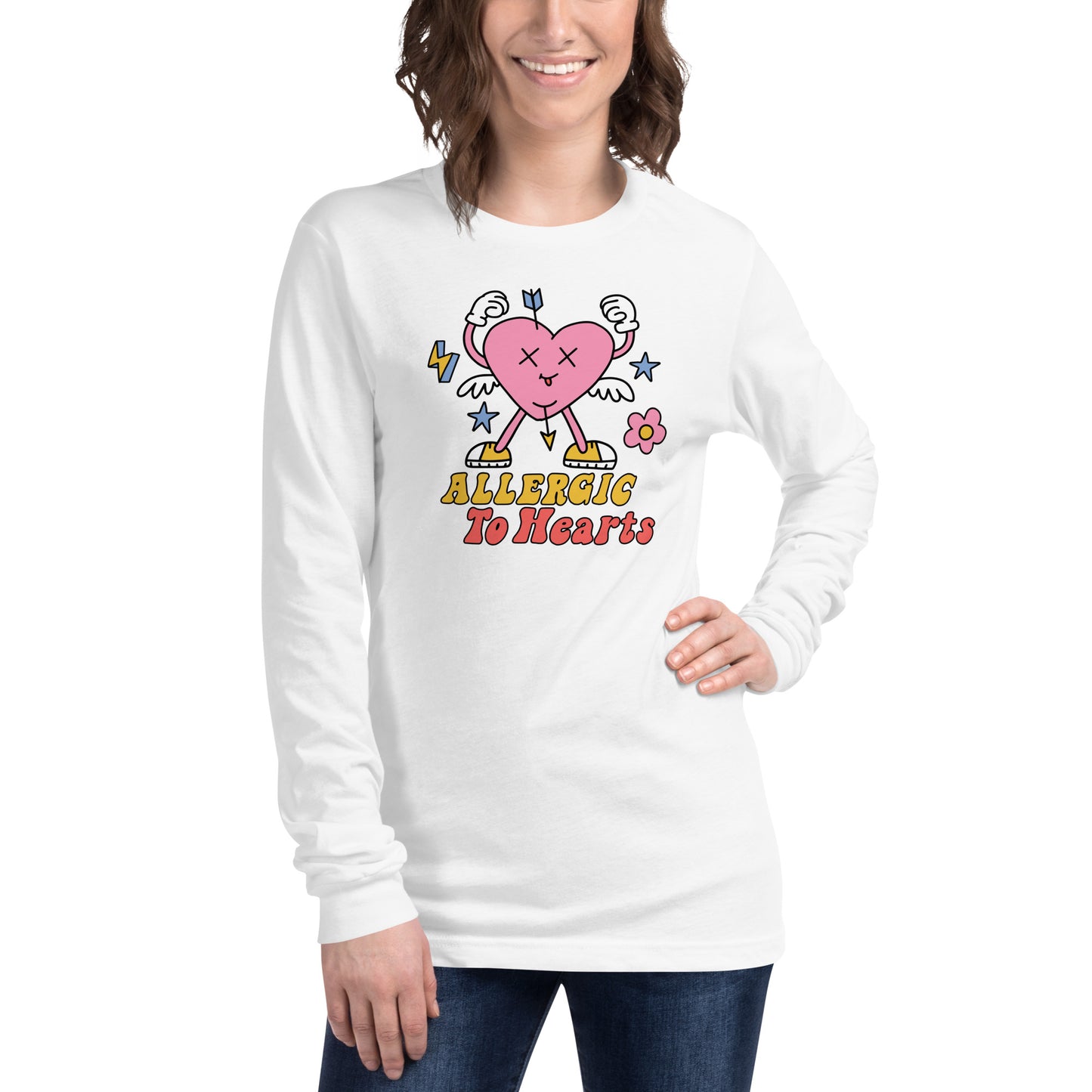 Adult 'Allergic to Hearts' Long Sleeve T-Shirt