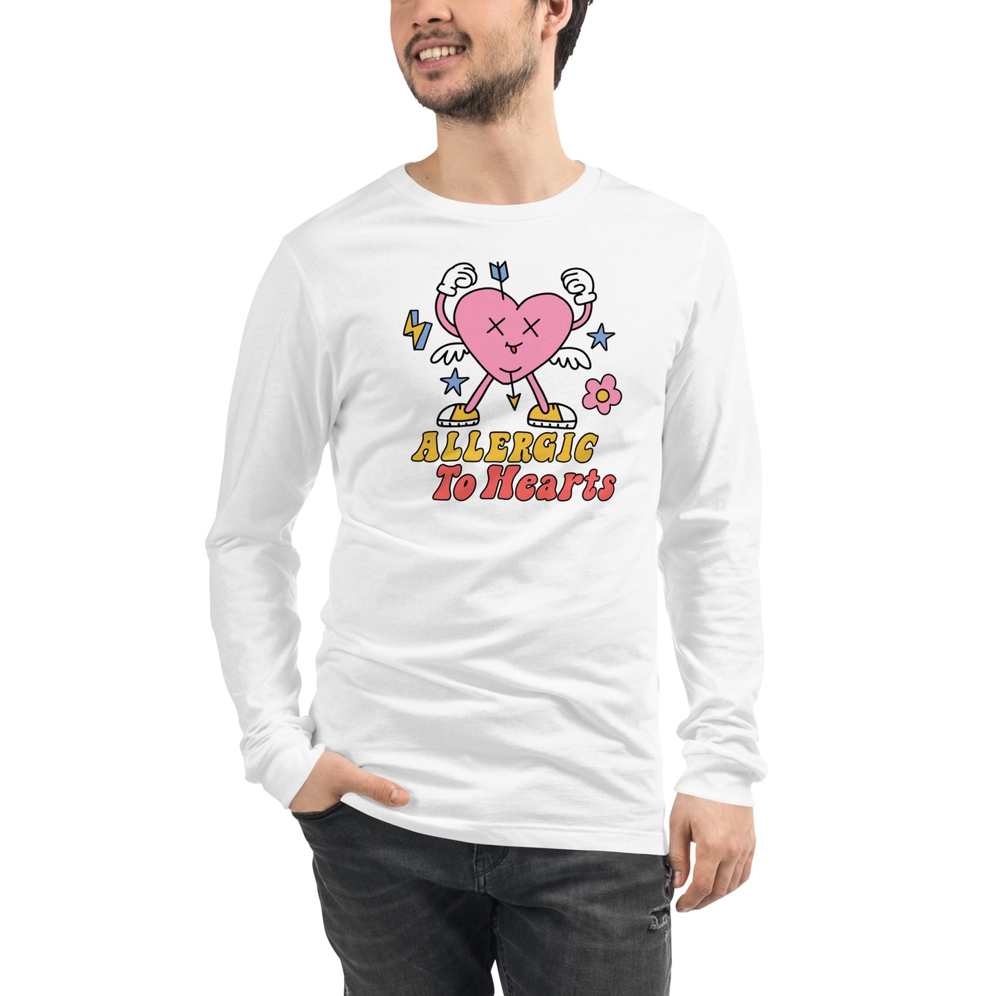 Adult 'Allergic to Hearts' Long Sleeve T-Shirt