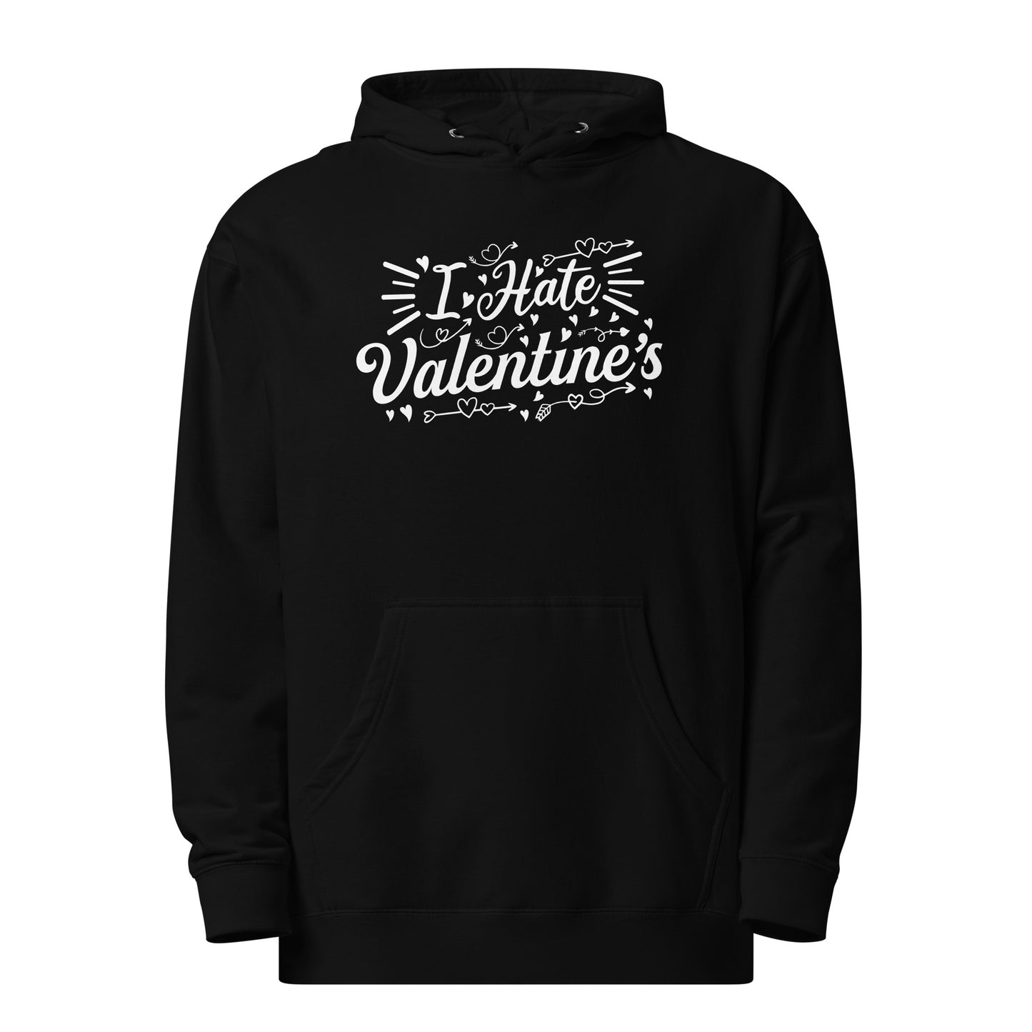 Adult 'I Hate Valentine's' Midweight Hoodie