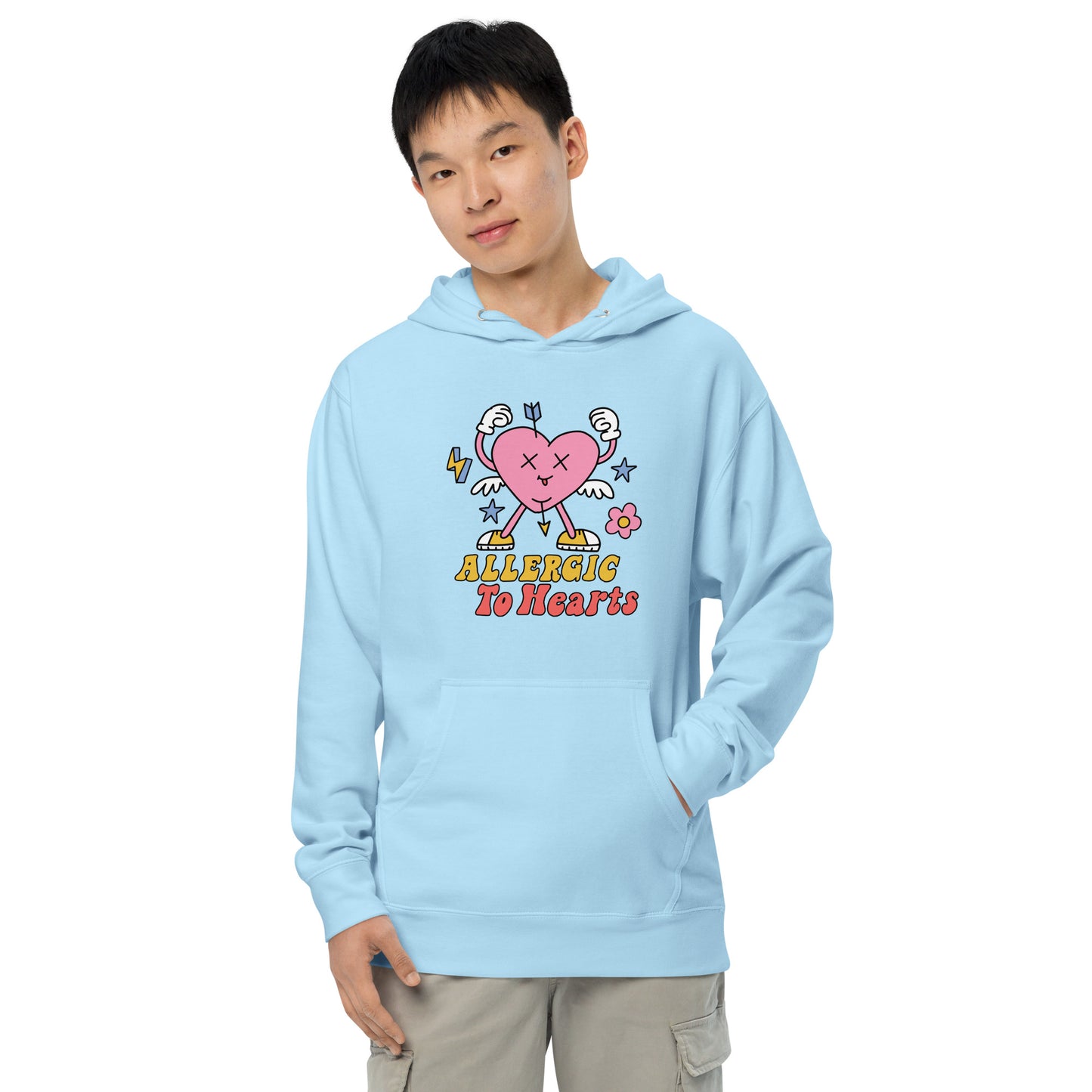 Adult 'Allergic to Hearts' Midweight Hoodie