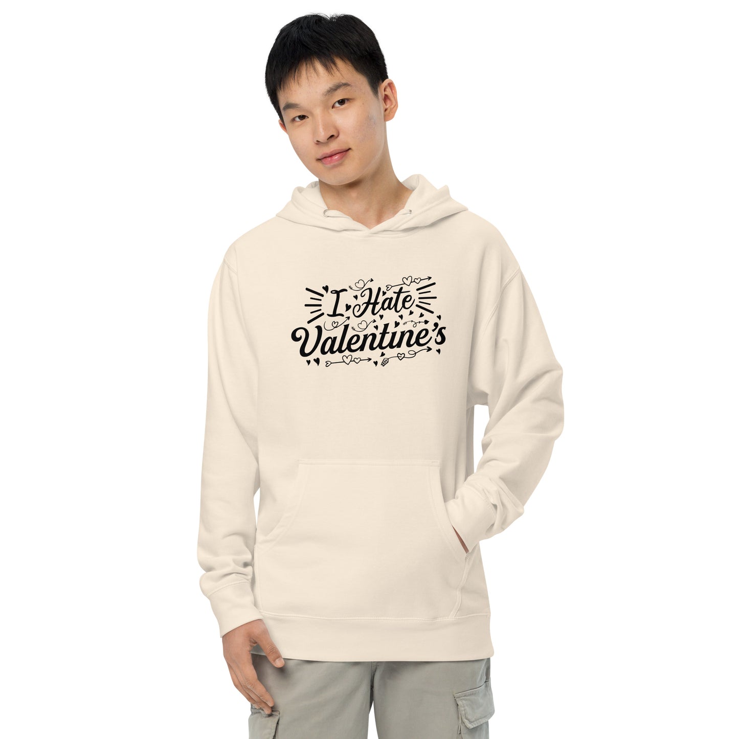 Adult 'I Hate Valentine's' Midweight Hoodie