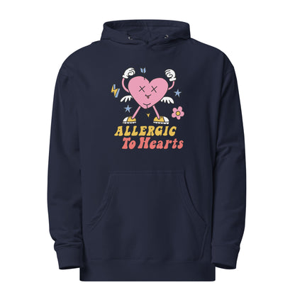 Adult 'Allergic to Hearts' Midweight Hoodie