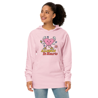 Adult 'Allergic to Hearts' Midweight Hoodie