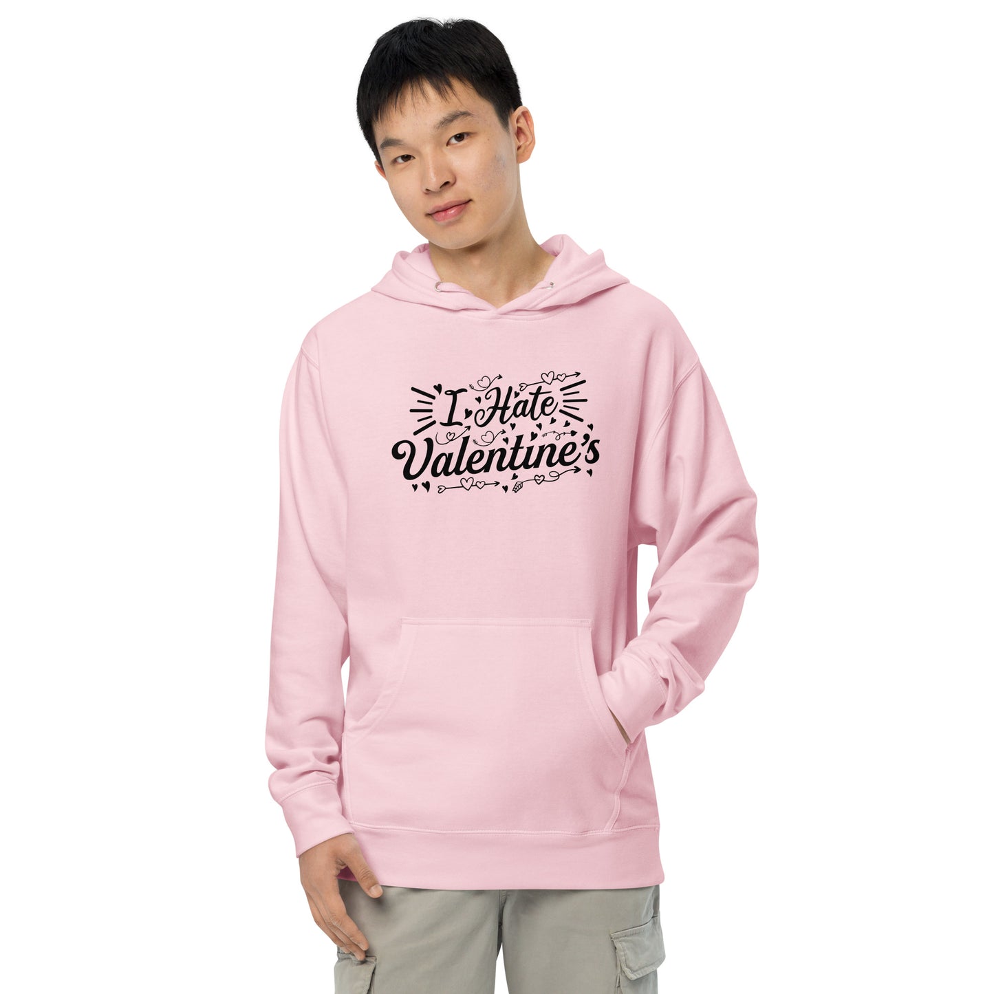 Adult 'I Hate Valentine's' Midweight Hoodie