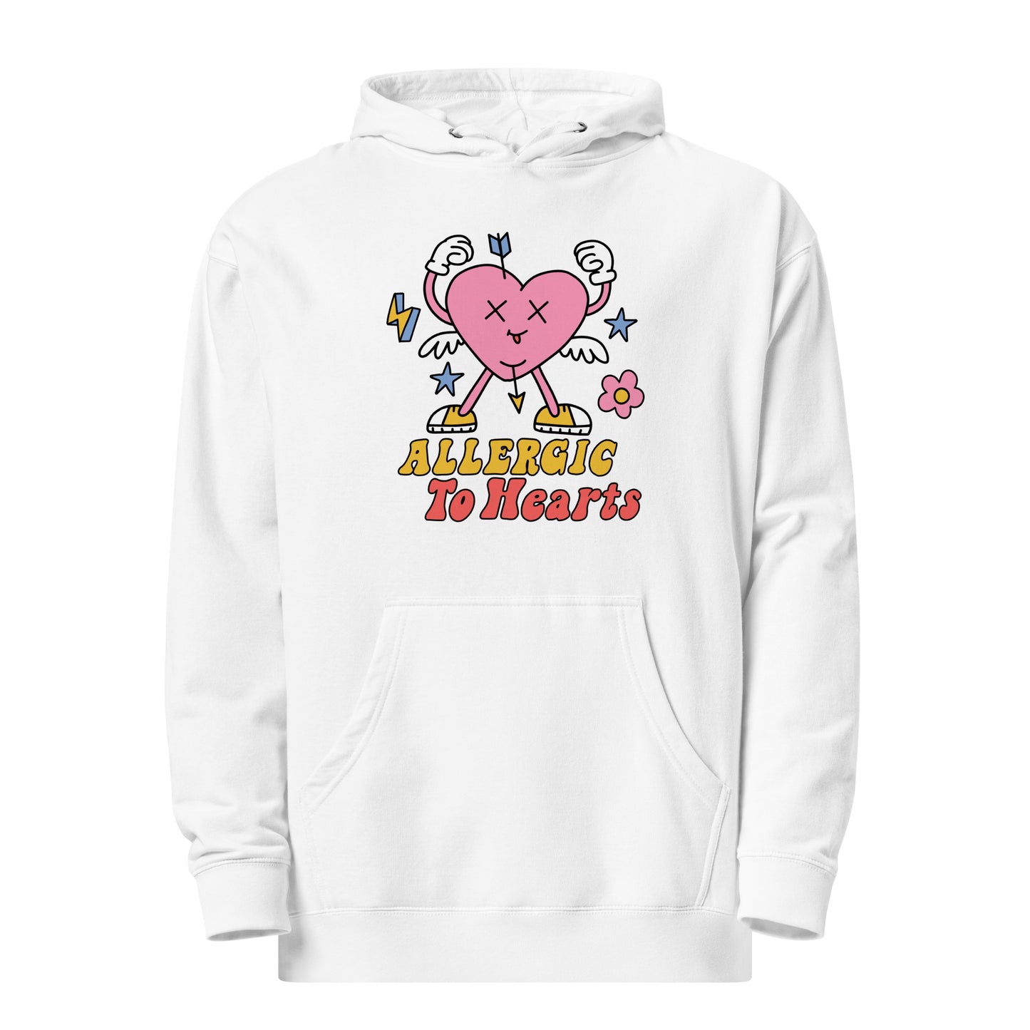 Adult 'Allergic to Hearts' Midweight Hoodie