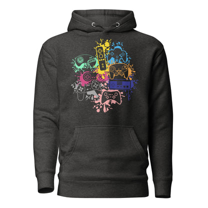 Adult 'Rainbow Controller Splash' Pullover Hoodie