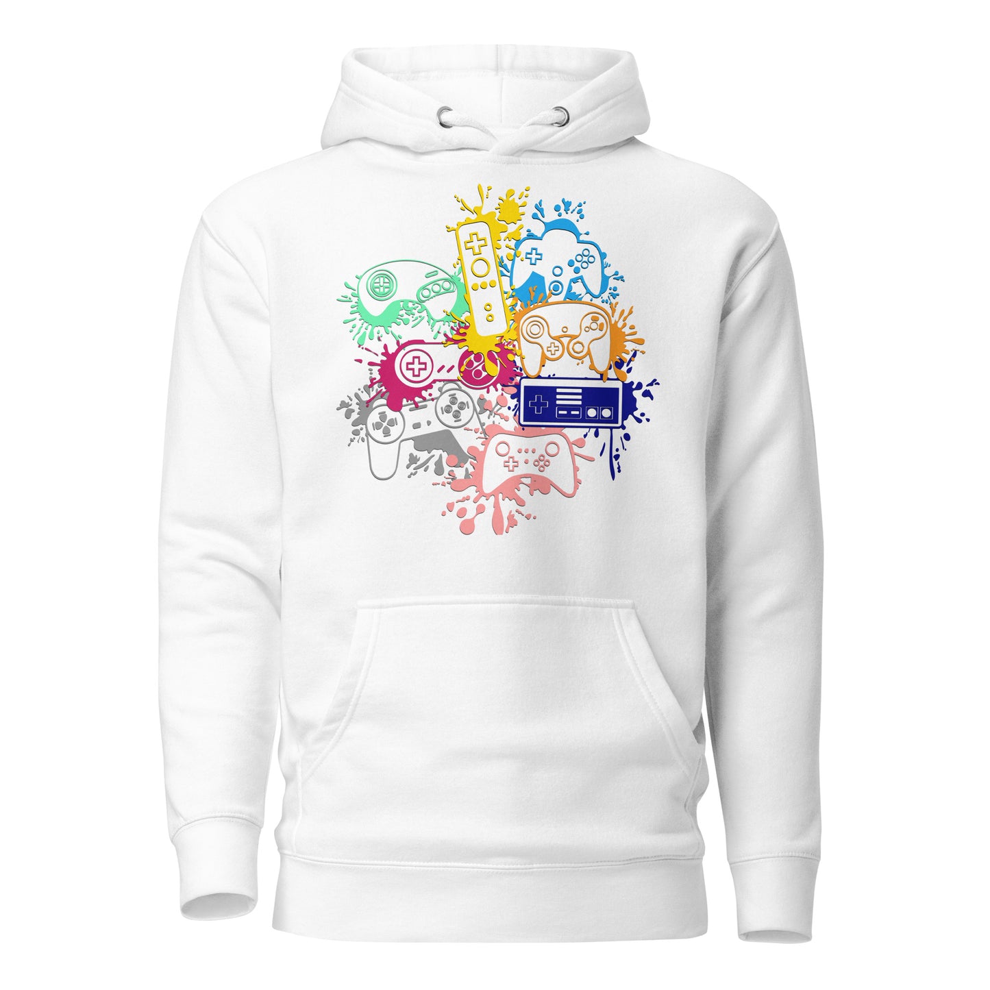 Adult 'Rainbow Controller Splash' Pullover Hoodie