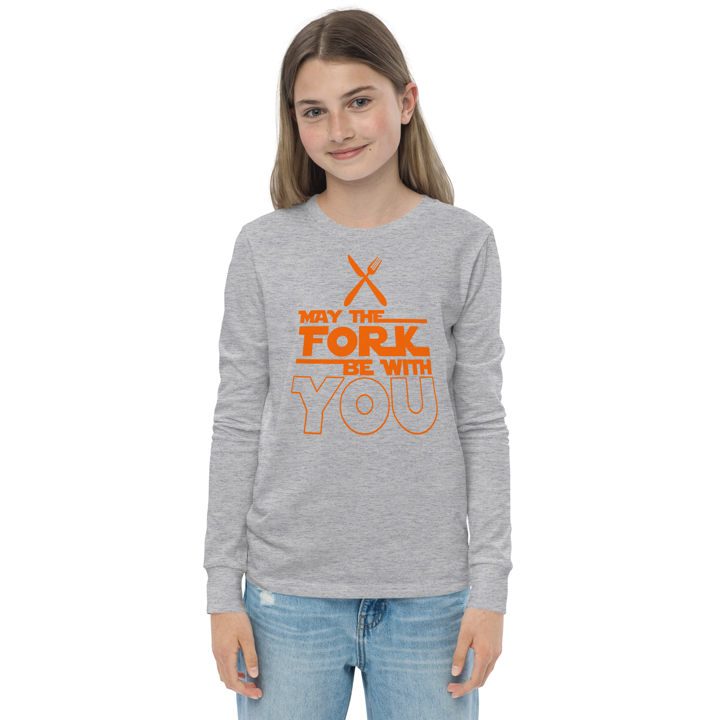 Youth GU 'May the Fork' Long Sleeve T-Shirt