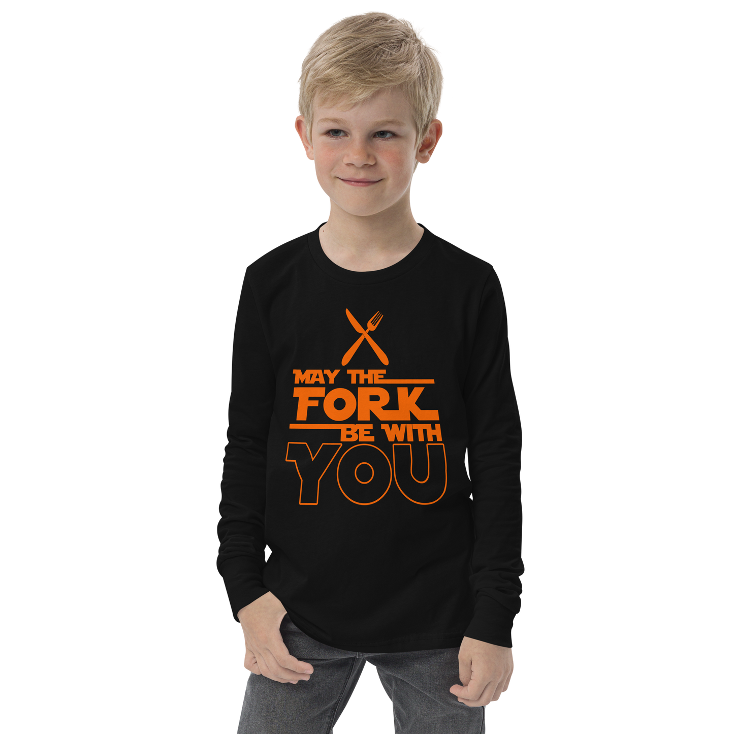 Youth GU 'May the Fork' Long Sleeve T-Shirt