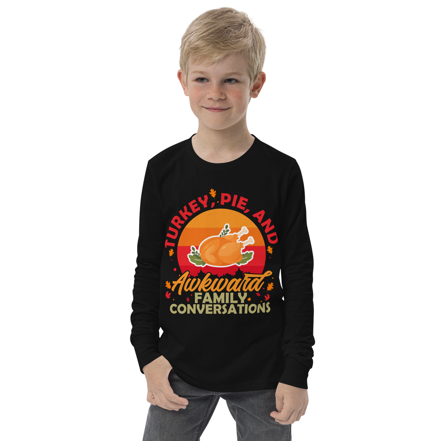 Youth GU 'Turkey and Pie' Long Sleeve T-Shirt