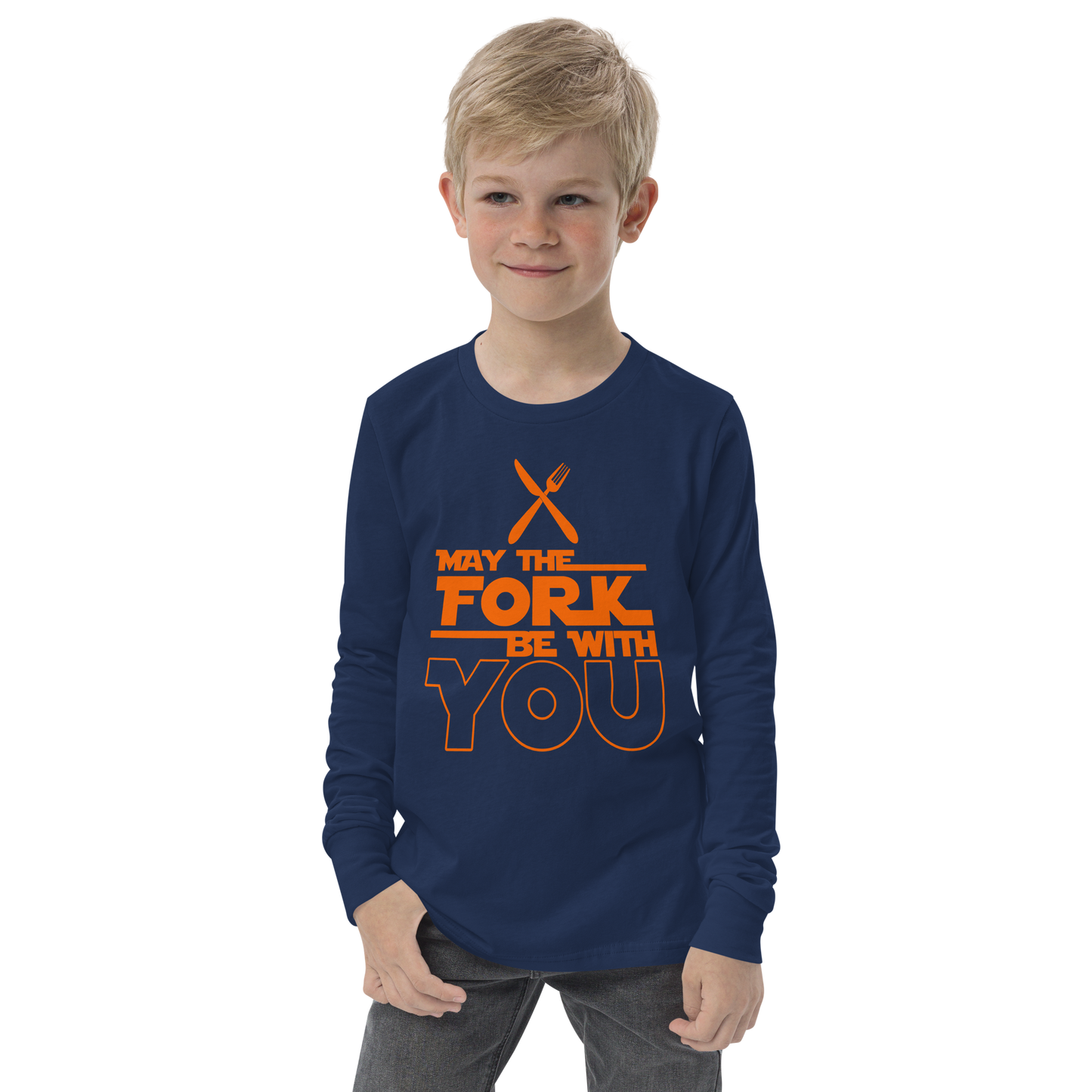 Youth GU 'May the Fork' Long Sleeve T-Shirt