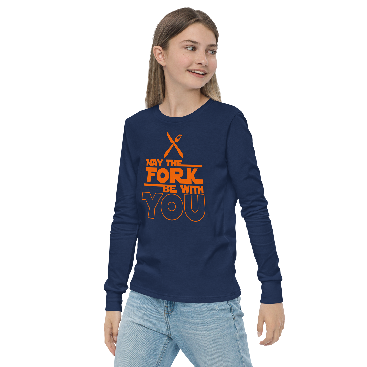 Youth GU 'May the Fork' Long Sleeve T-Shirt