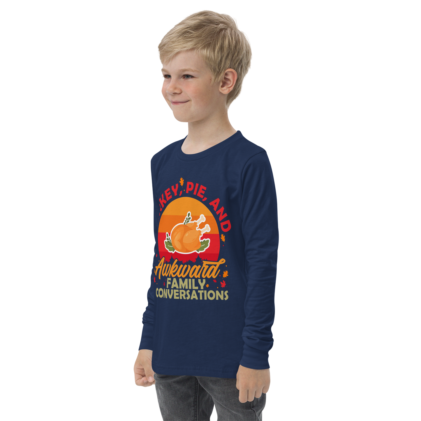 Youth GU 'Turkey and Pie' Long Sleeve T-Shirt