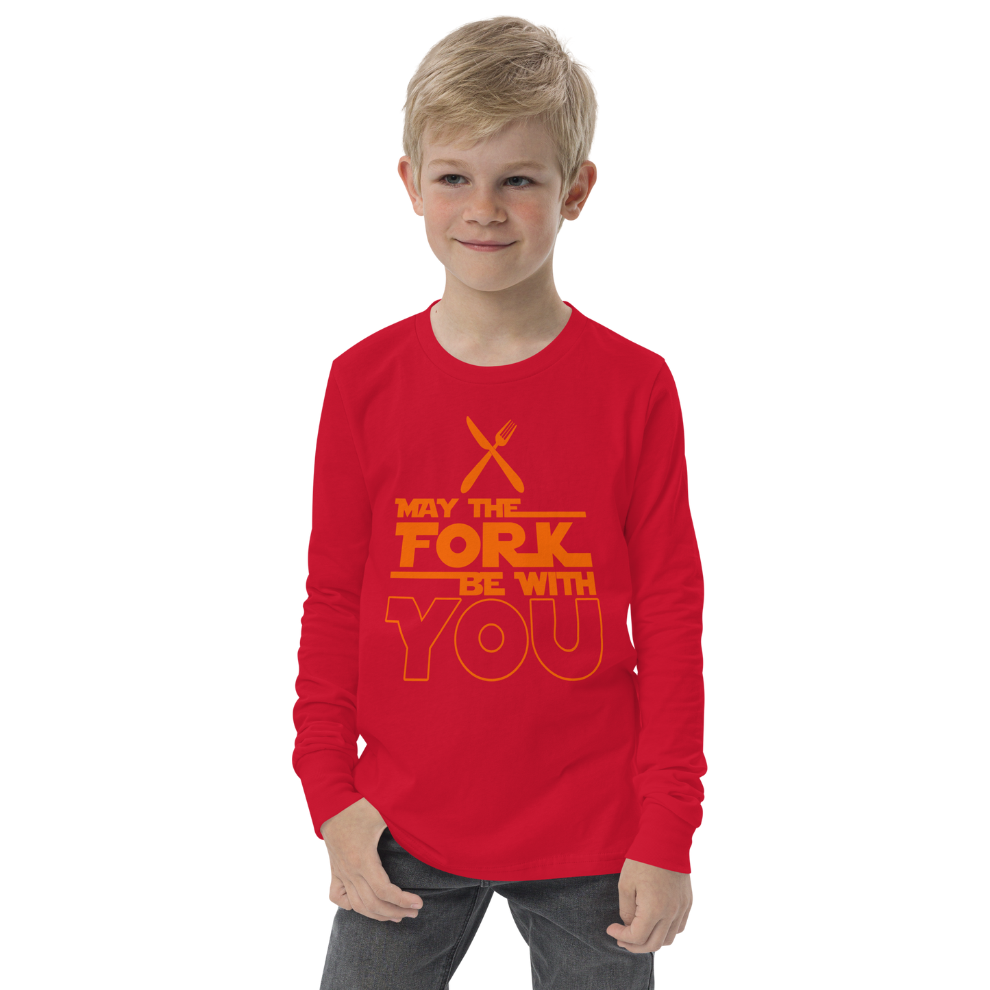 Youth GU 'May the Fork' Long Sleeve T-Shirt