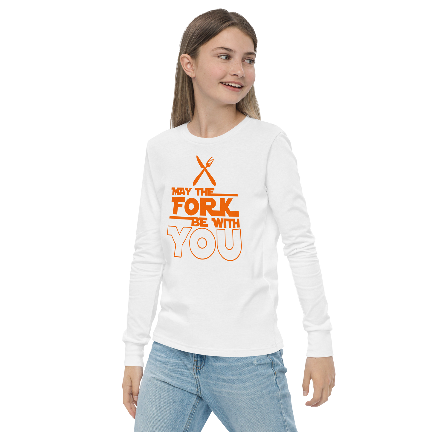 Youth GU 'May the Fork' Long Sleeve T-Shirt