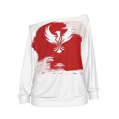 Fynix Studios Women's All Over Print Off Shoulder Oversized Sweatshirt