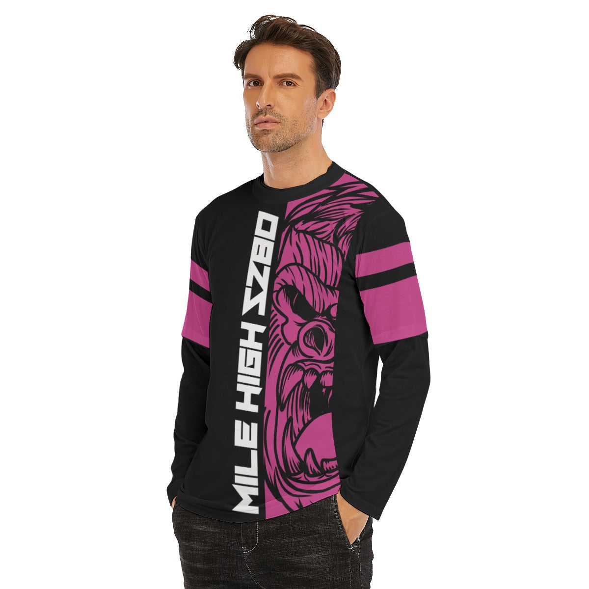 Men's Oop Nation Long Sleeve Illusion T-Shirt