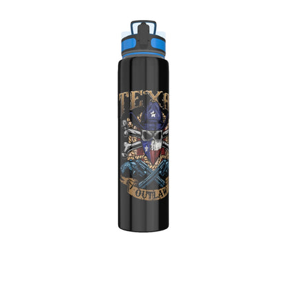 Texas Outlaw Skull and Bones 32oz Sport Water Bottle