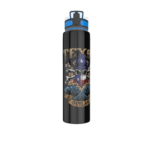 Texas Outlaw Skull and Bones 32oz Sport Water Bottle