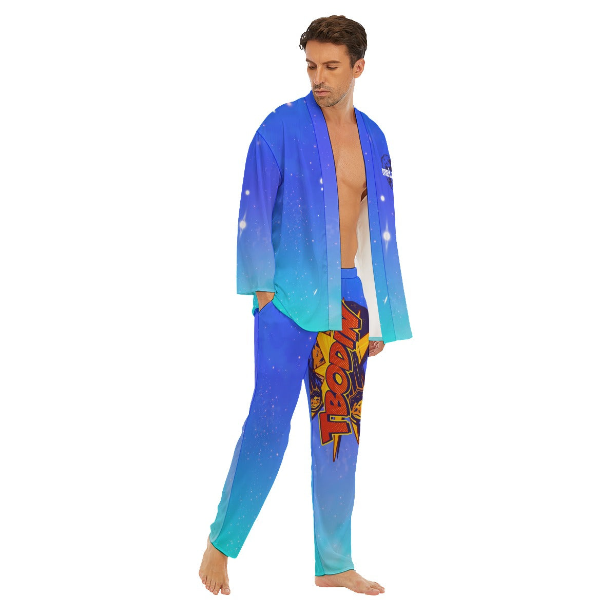 Men's Tbodin Gaming Imitation Silk Pajama Set