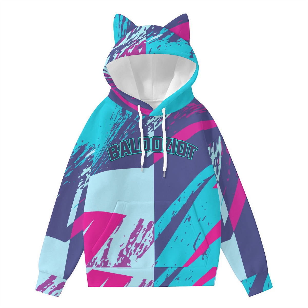 Women's Baldoziot 'Aqua Splash' Hoodie With Ears