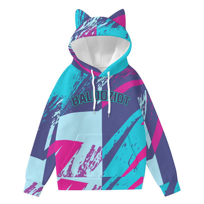 Women's Baldoziot 'Aqua Splash' Hoodie With Ears