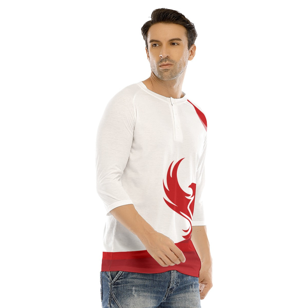 Men's Fynix Studios Buttoned Raglan T-Shirt