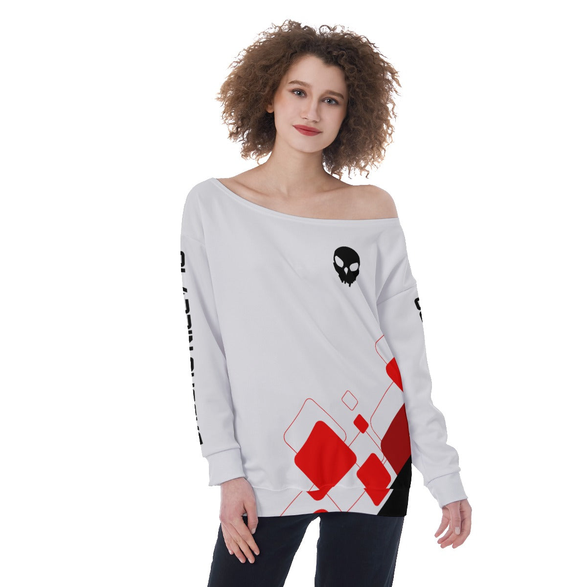 RS ITz Ghost Women's AOP Off Shoulder Oversized Sweatshirt