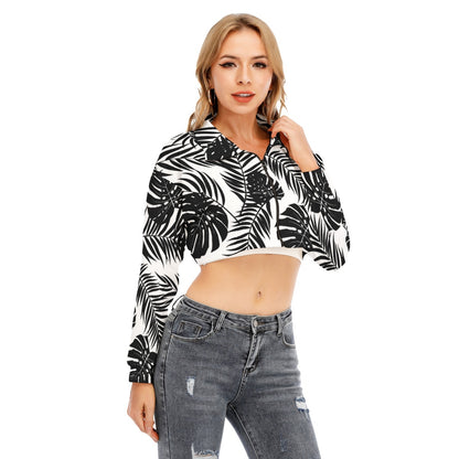 Women's ItsLynxie Cropped Zip Lapel Sweatshirt