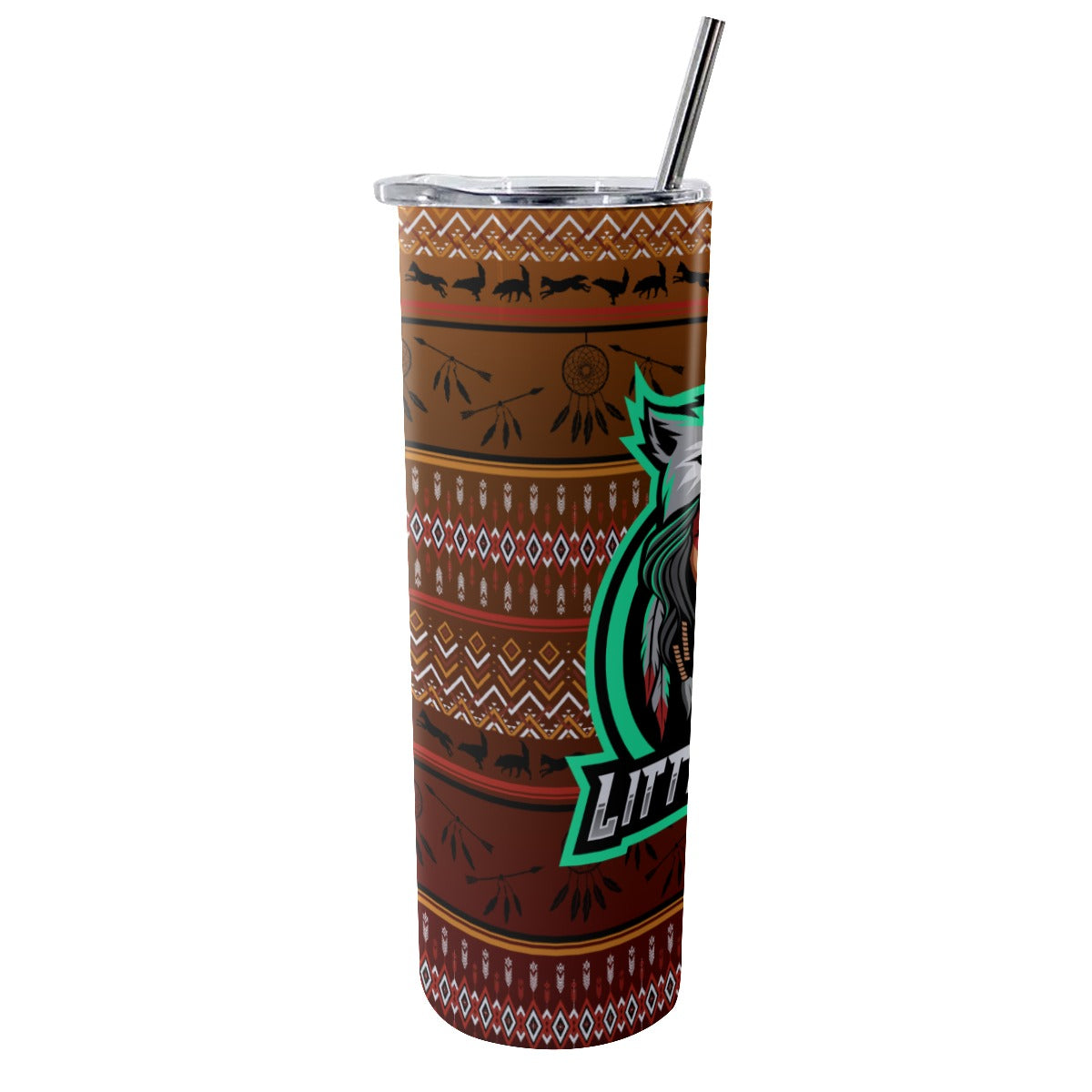 LittleWolf  AOP 20oz Glitter Tumbler With Straw