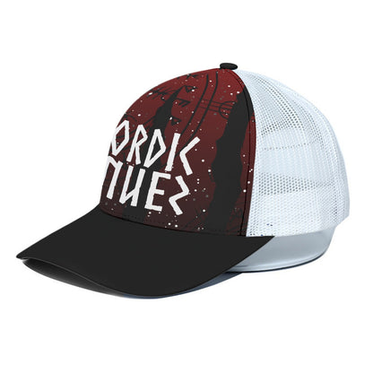 Nordic Runes Gaming AOP White Half-Mesh Hat