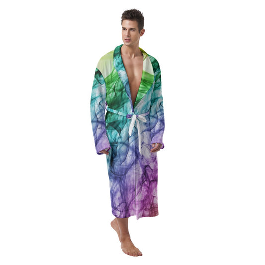 StoneyStudios Men's AOP Long Fleece Robe