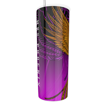 MrsPH0ENIX AOP 20oz Glitter Tumbler With Straw