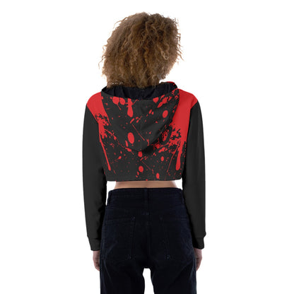 iBLEEDwar Women's AOP Cropped Hoodie