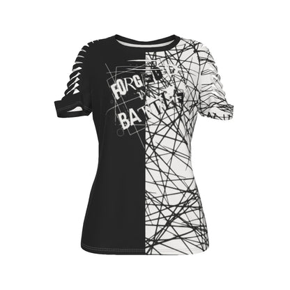 Forged In Battle AOP Women's Ripped T-Shirt