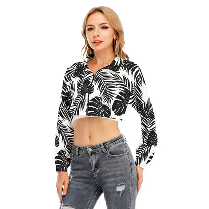 Women's ItsLynxie Cropped Zip Lapel Sweatshirt