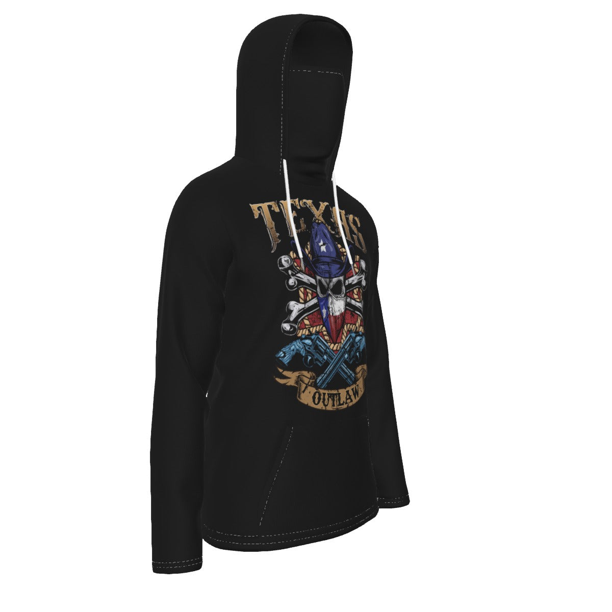 Adult Texas Outlaw Skull and Bones Hoodie With Mask