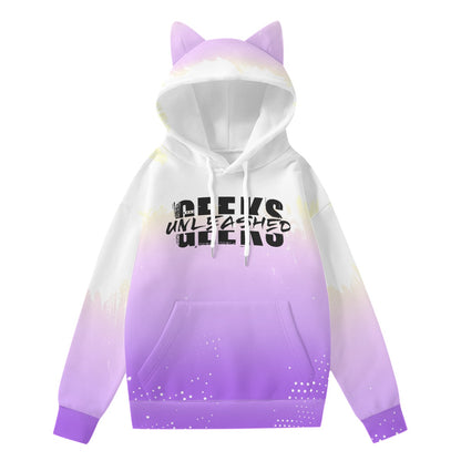 GU Brand Women's 'Purple Sunset' Hoodie with Ears