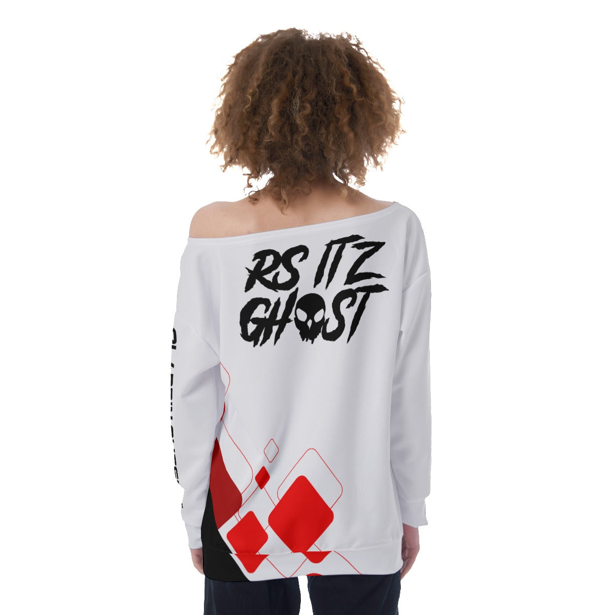 RS ITz Ghost Women's AOP Off Shoulder Oversized Sweatshirt