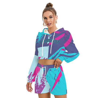 Women's Baldoziot 'Aqua Splash' Hoodie & Shorts Set