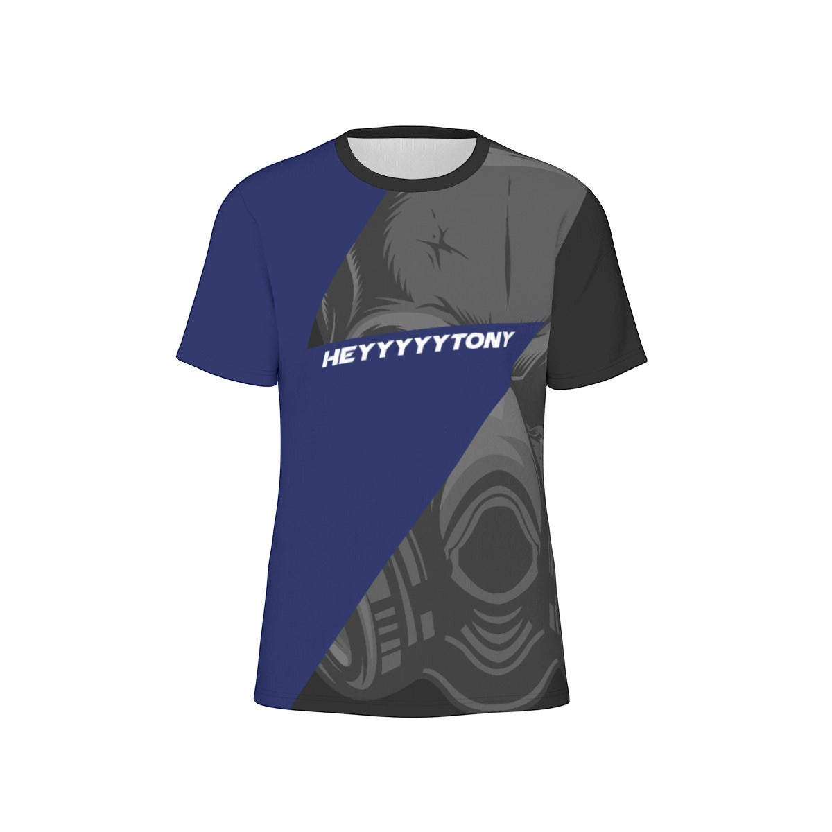 Men's HeyyyyyTony 'Black and Blue' Cotton O-Neck T-Shirt