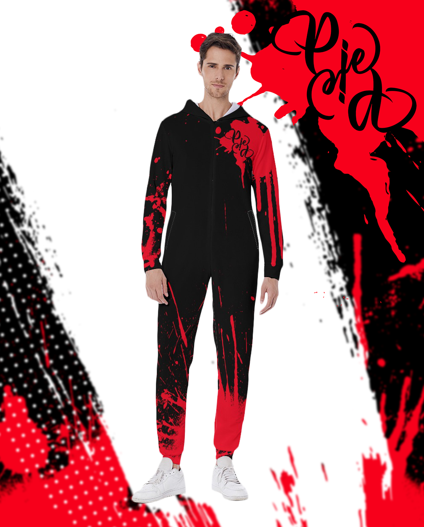 PiePie Paintings Men's AOP Hooded Jumpsuit