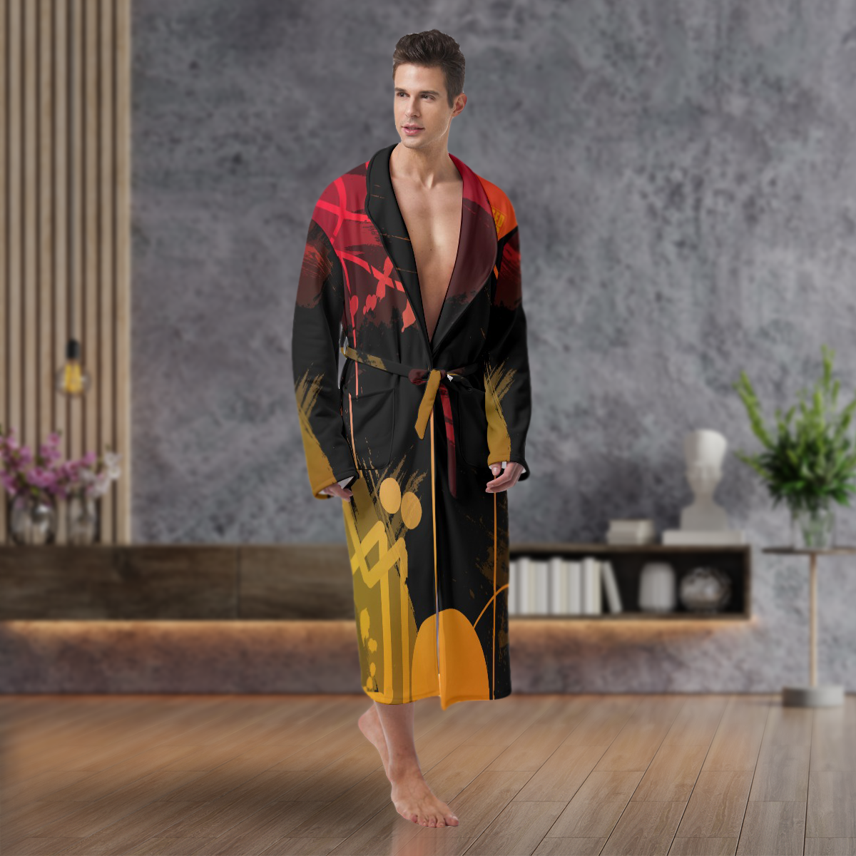 Men's iBLEEDwar Long Fleece Robe