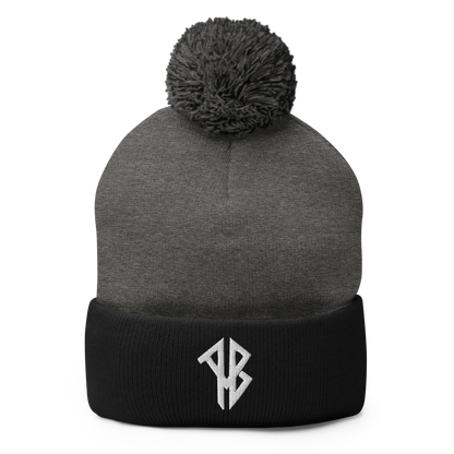 AlphaBroVR AB Logo Pom-Pom Beanie