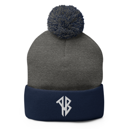 AlphaBroVR AB Logo Pom-Pom Beanie