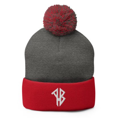 AlphaBroVR AB Logo Pom-Pom Beanie