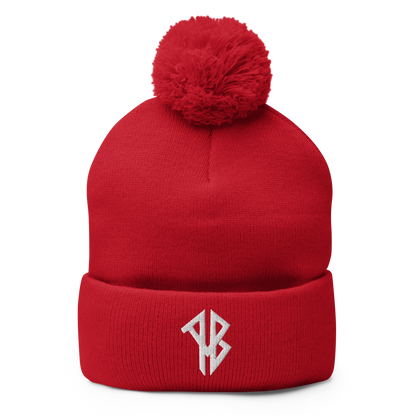 AlphaBroVR AB Logo Pom-Pom Beanie